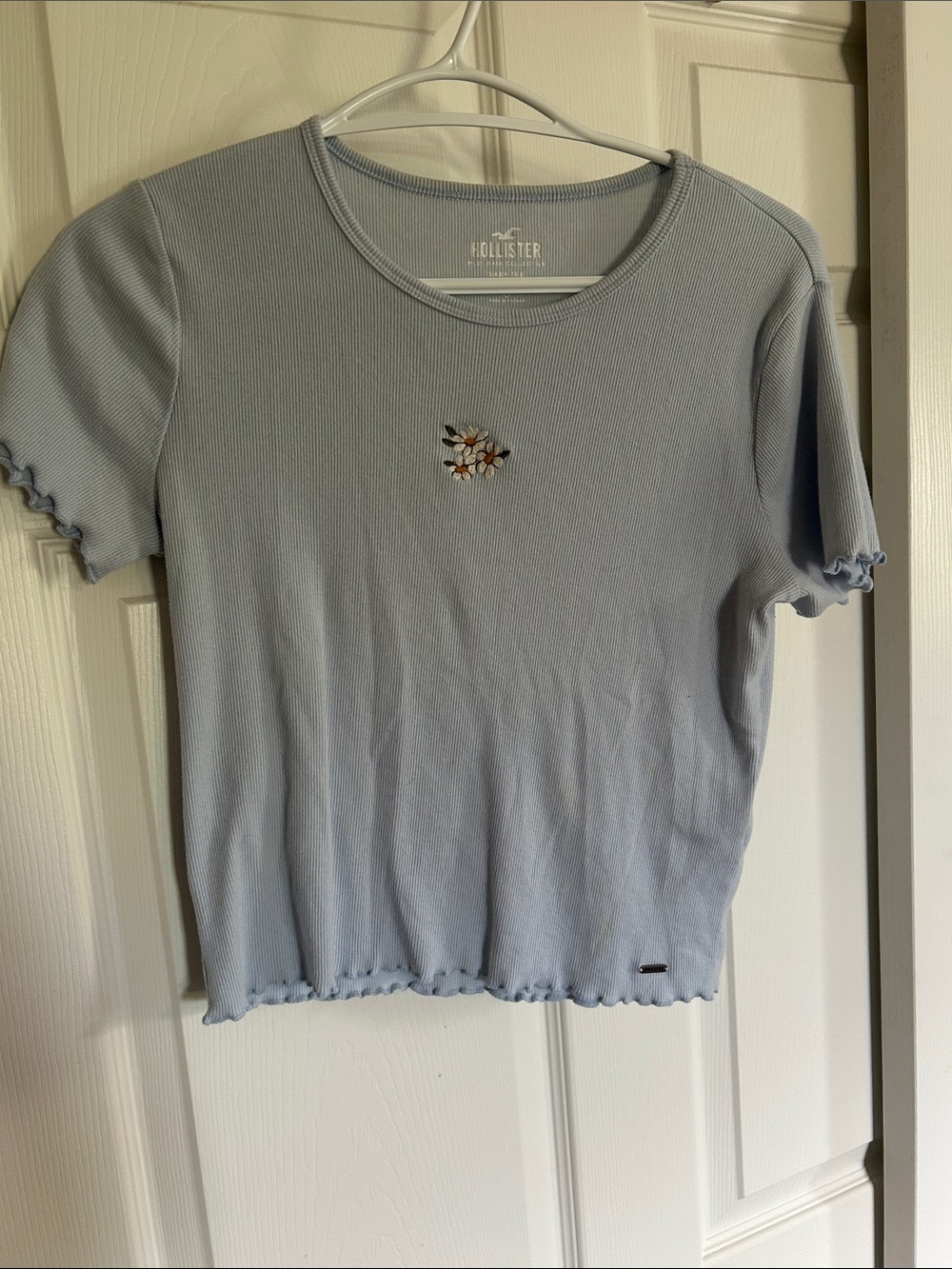 Hollister baby tee with Floral Embroidery